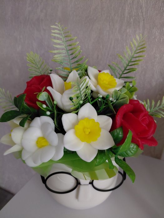 Мыльный букет. Розы. Тюльпаны,  пионы