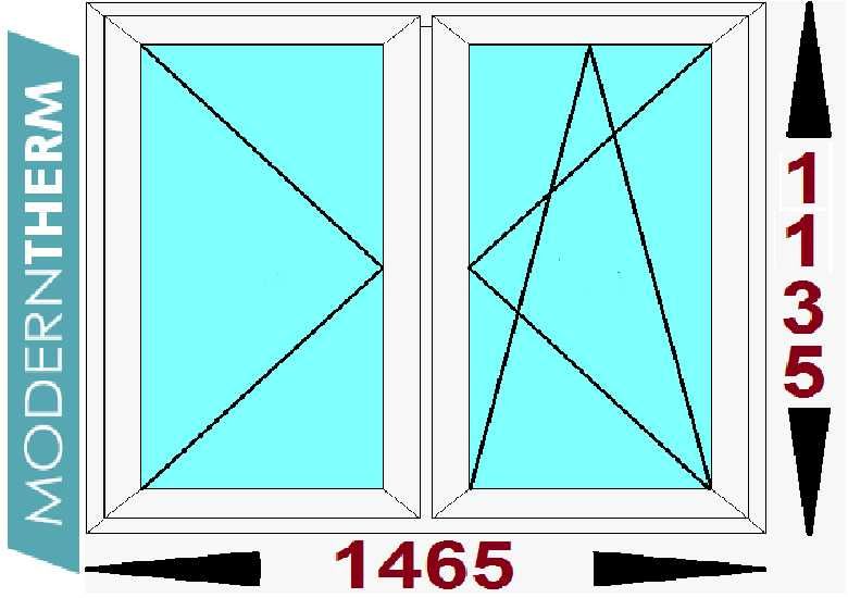 Okna PCV Sonarol Moderntherm 1465 x 1135 O18 typowe wymiary od ręki