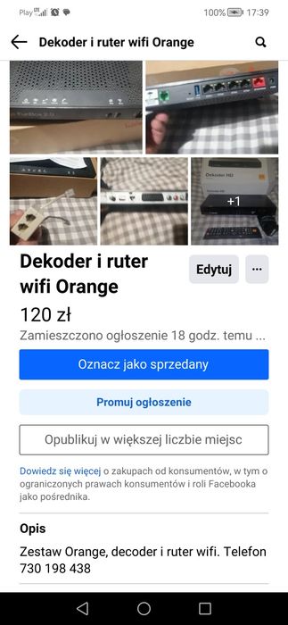 Decoder i ruter wifi Orange