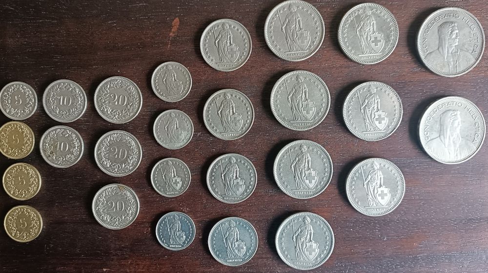 Moedas Europa. Suiça (Confederação Helvética). Franco Suíço