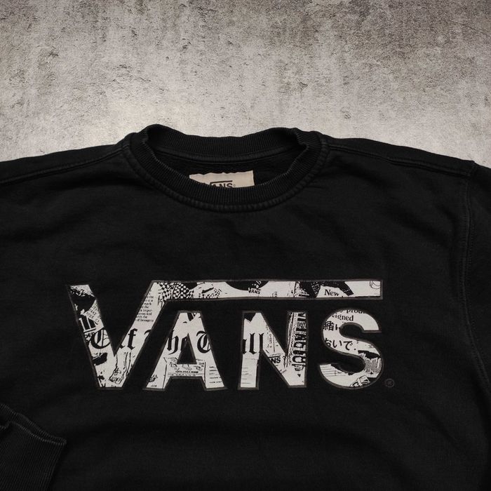 MĘSKA Bluza Bawełna PREMIUM Skate Vans off The Wall Czarna bez Kaptur