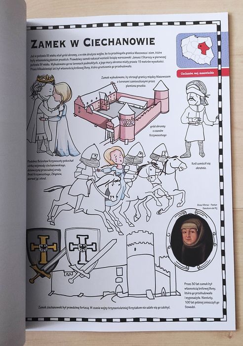 Duża kolorowanka XXL Zamki w Polsce Nowa