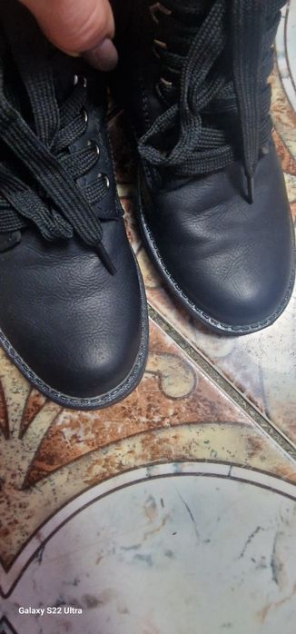 Ботинки теплие кожанние 17 см стелька