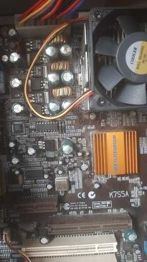 Komputer PC ECS k7s5a płyta główna zasilacz procesor