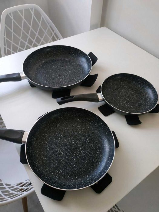 Zestaw 3x Patelnia Indukcja Gaz  20/24/28 Cm