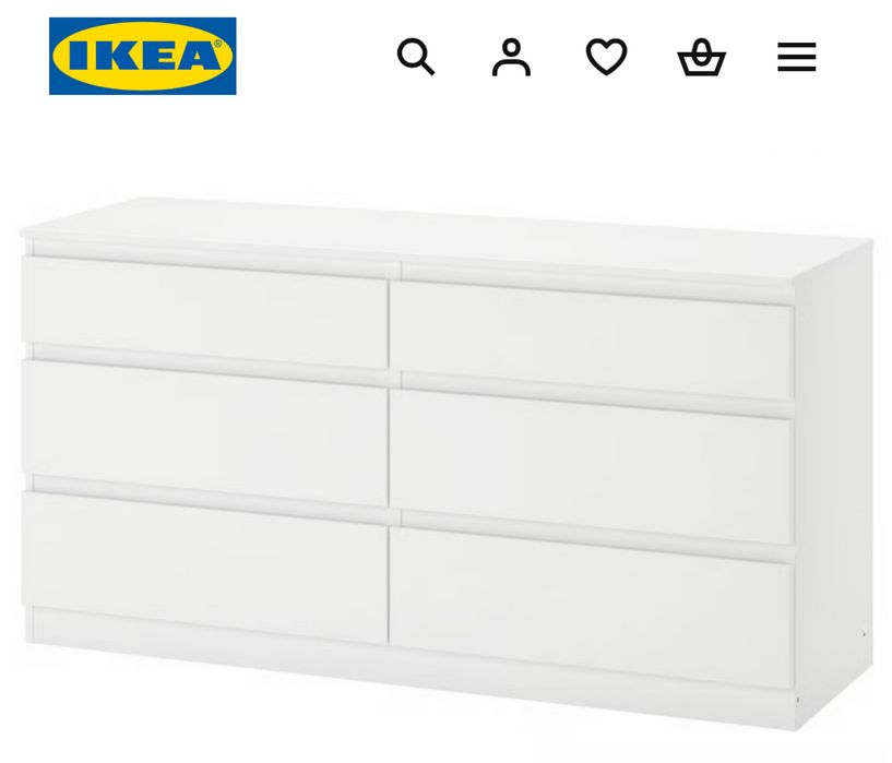 Białe komody IKEA Malm