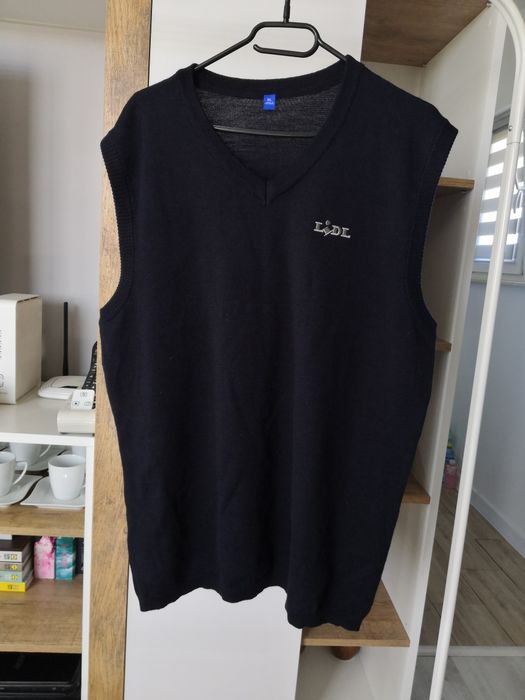 Lidl sweter bezrękawnik wełniany wełna męski.