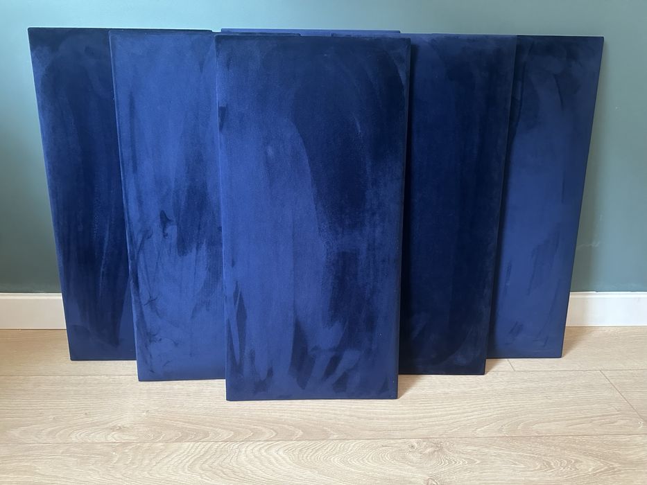 Panele tapicerowane 60x30 6 szt wezgłowie granat