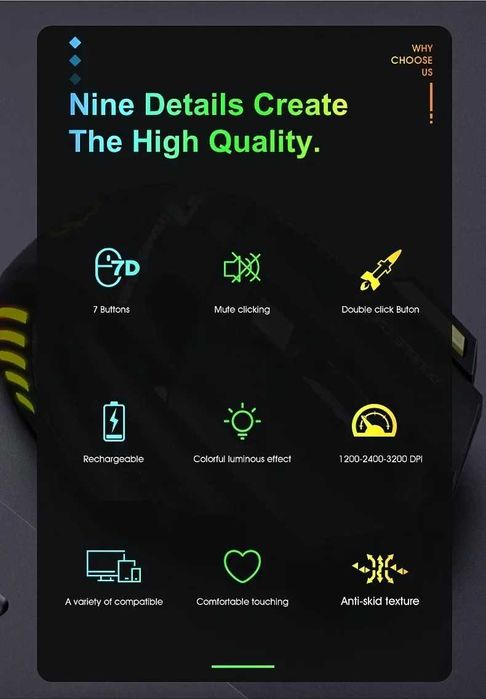 Mysz bezprzewodowa gamingowa IMICE GW-X7 3200 DPI Dual Mode