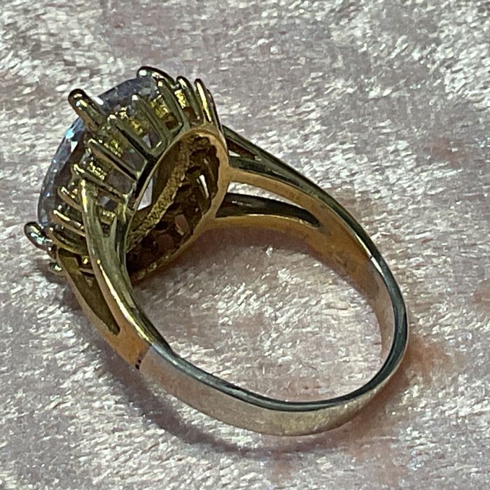 Anel senhora prata banho ouro 925 medid 16 m