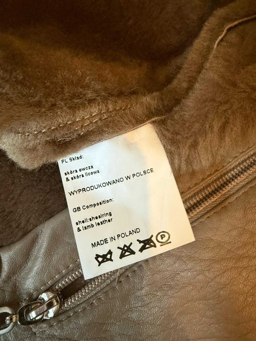 Nowa kurtka pilotka z brązowej skóry naturalnej XL męska PL