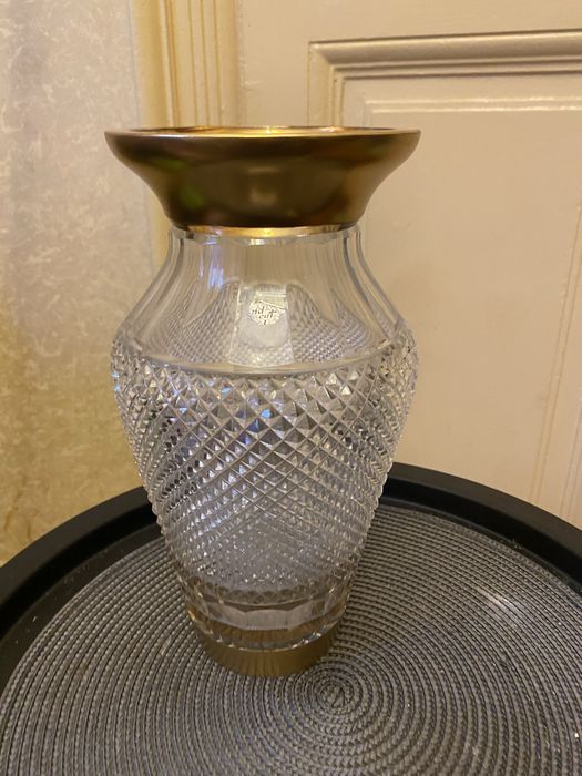Ваза Moser, кришталь, позолота 24К, діамантова обробка