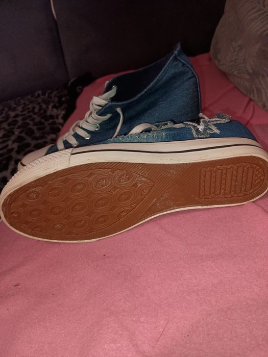 Buty damskie trampki na koturnach r.41 jeansowe