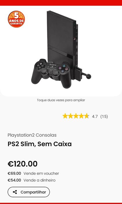 Consola PS2 Slim completa em excelente estado