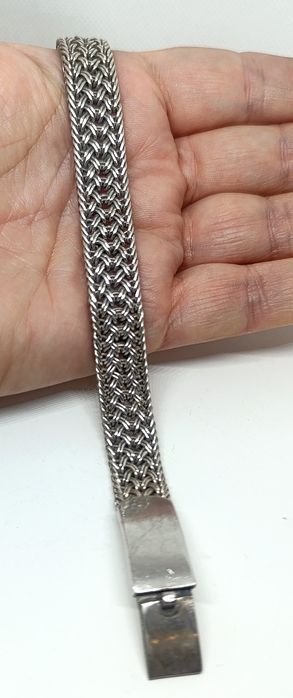 Bransoletka plecionka srebro 925 długość 19 cm