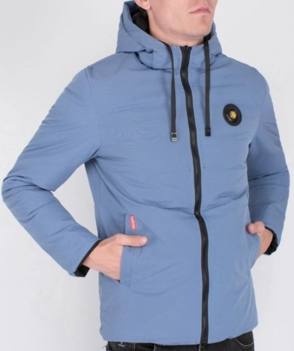 Чоловіча чорно-синя зимова куртка-трансформер