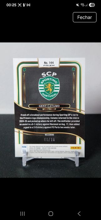 Cromo panini select Geny Catamo numerada 09/10