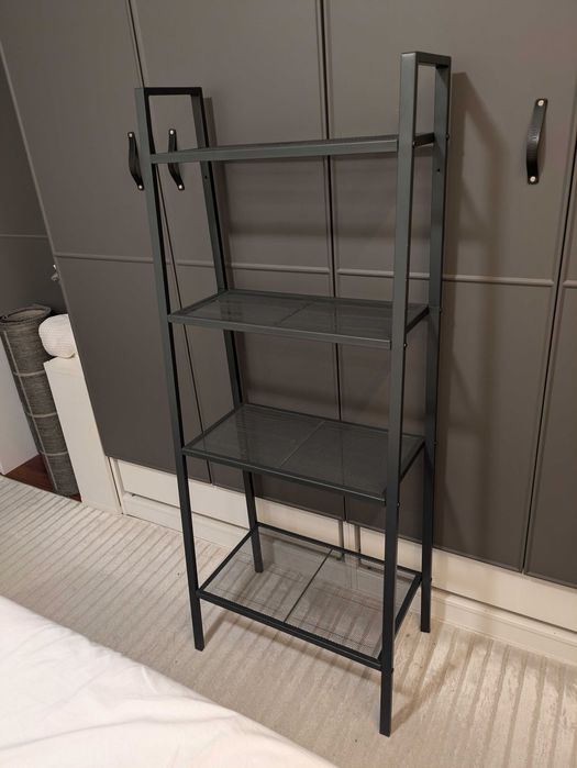 Regał metalowy ciemno-szary IKEA LERBERG 148x60x35