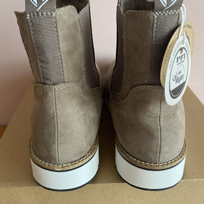 Nowe Botki Marco Tozzi Earth Edition | Wegańskie Sztyblety | Beżowe39