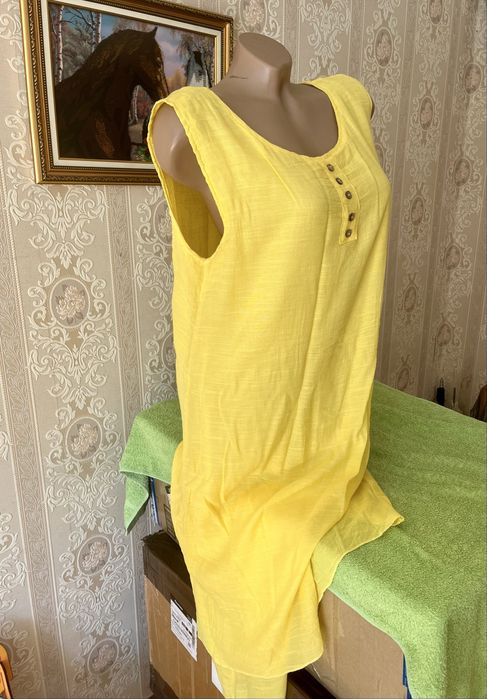 Нова легка літня жіноча сукня плаття сарафан 48-50 L-XL жатка