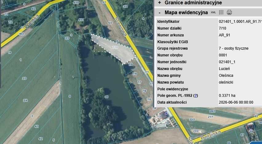 Jedyna taka działka w Oleśnicy – 3371 m² nad stawem | Pierwsza linia brzegowa | Lucień | ul. Stawowa | Bezpośrednio od właściciela - Widok 2