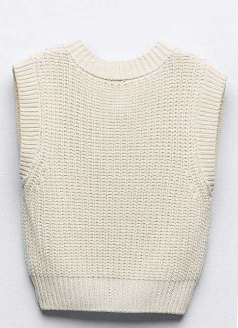 Sweter bezrękawnik L 40 ZARA damski 40% bawełna