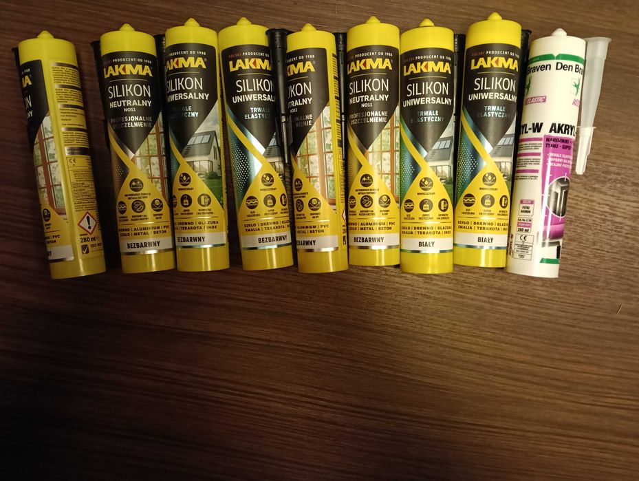 Silikony 9 sztuk różne