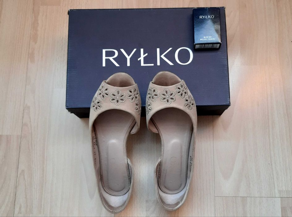 Baleriny odkryte Ryłko - beżowe, rozmiar 37 - 38