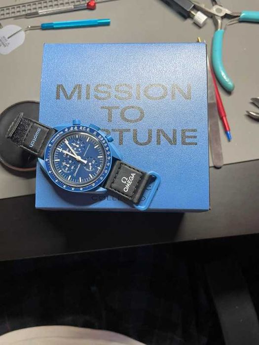 Bioceramic Neptune Watch SO33N100 - Omega x Swatch Lightweight