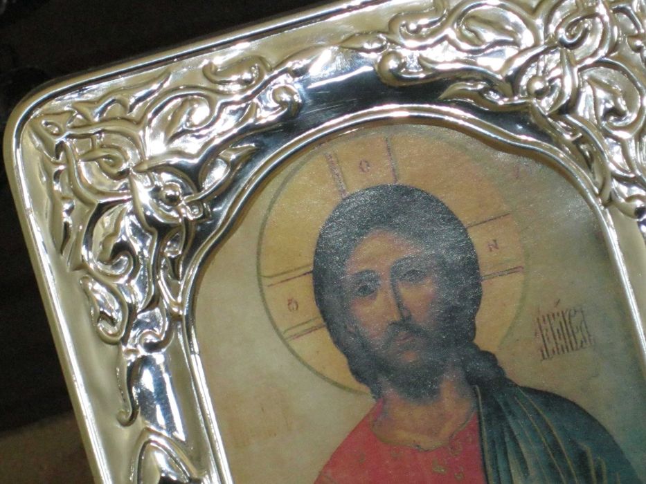 Moldura em Prata Bilaminado C/Imagem (Cristo Jesus)