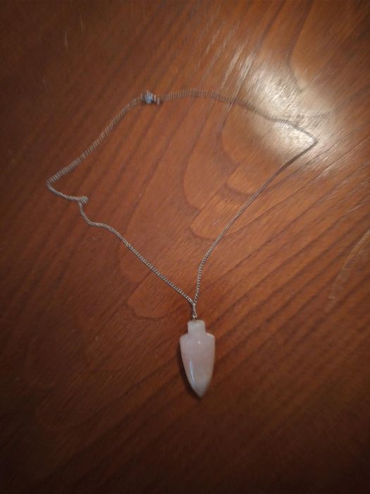 Colar pedra quartzo rosa