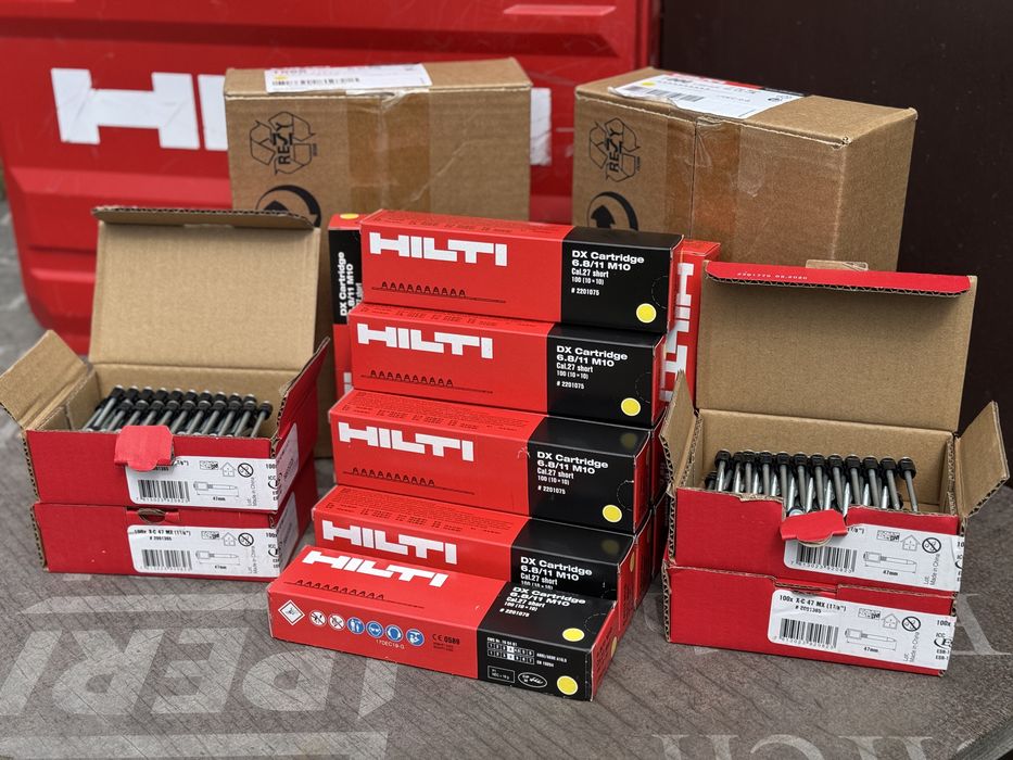 Патрони та цвяхи hilti до монтажного пістолета