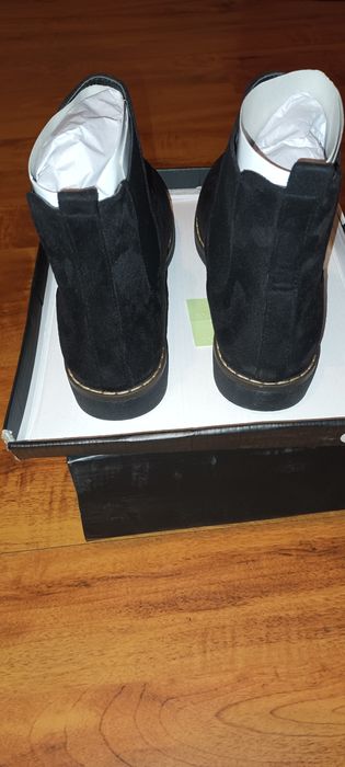 Botki wiosenne czarne zamszu roz. 38 nowe