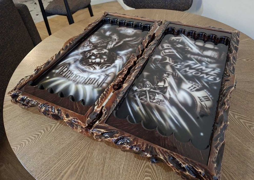 Backgammon artesanal com escorpião