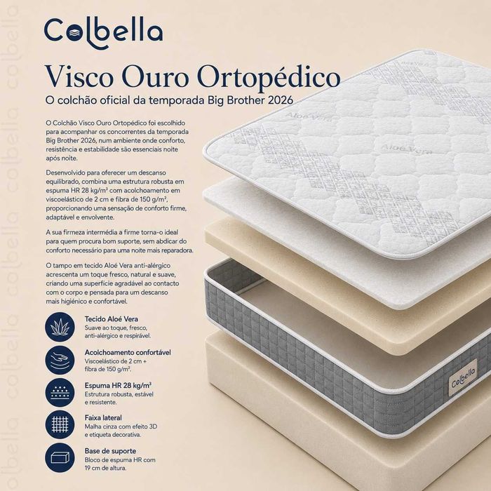 Colchão Visco Ouro Ortopédico | Fabrico Próprio | Colbella