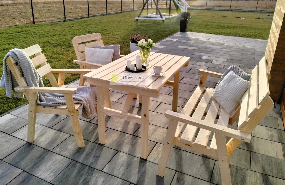Komplet mebli na Taras, Drewniany, Producent
