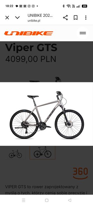 Rower crossowy 28 Unibike Viper szary,grafit 2025