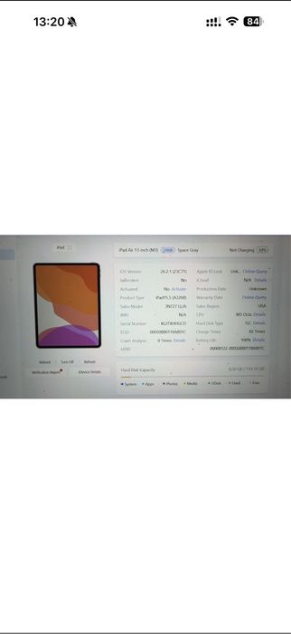 Ipad Air 13 m3 (2025) A3268 Заблокований
