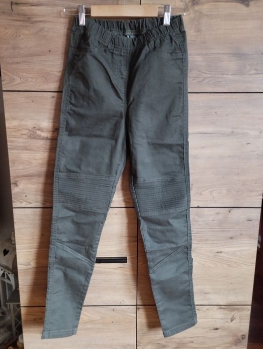 Calzedonia S jegginsy khaki rurki skinny spodnie jeansowe