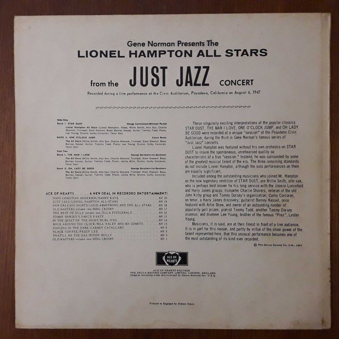 Lionel Hampton disco de vinil "Star Dust"