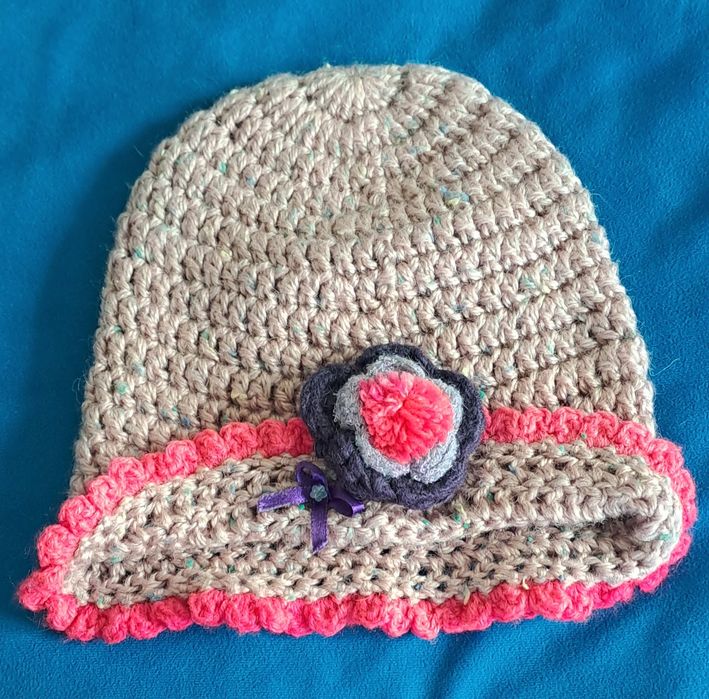 Gorro malha lilás novo