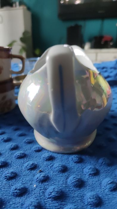 Sosierka PRL perłowa unikat 500 ml ozdobna porcelana