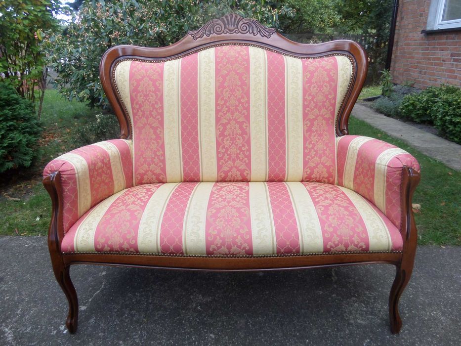 śliczny zestaw ludwikowski sofa i dwa fotele zamek BDB wysyłka dowóz