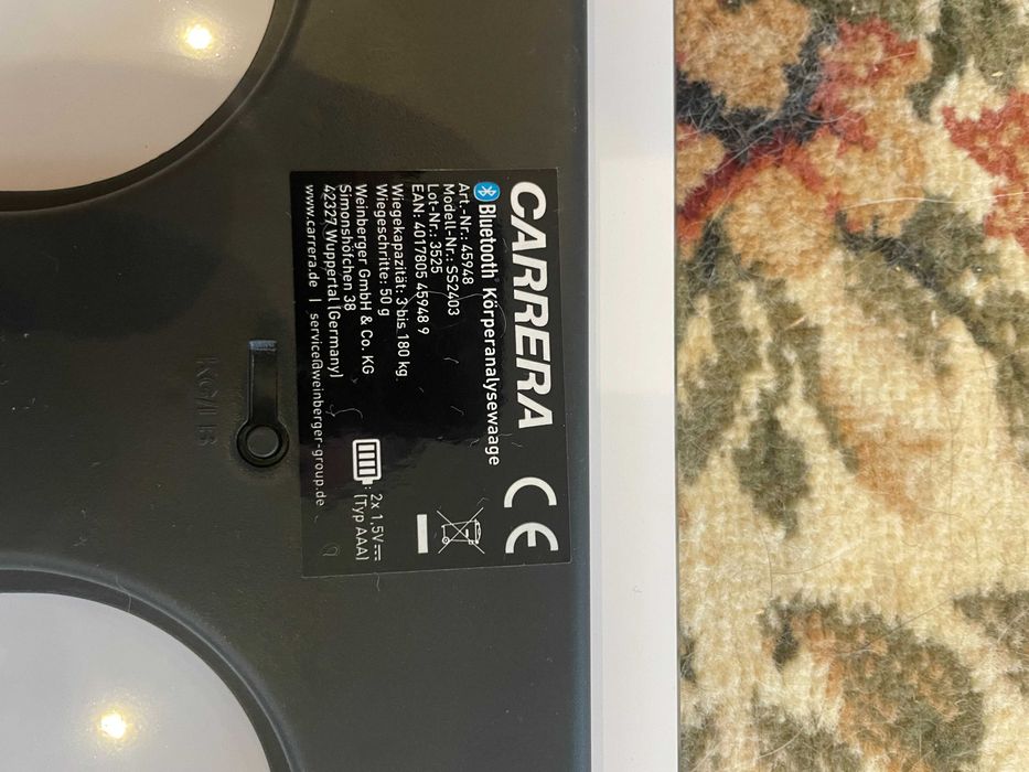 напольные весы с Bluetooth, Германия Carrera