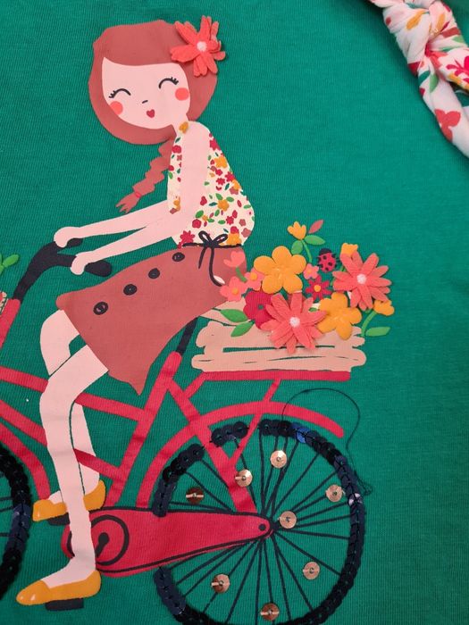 Koszulka t-shirt bluzka dziewczęca wiosenna letnia komplet opaska 104