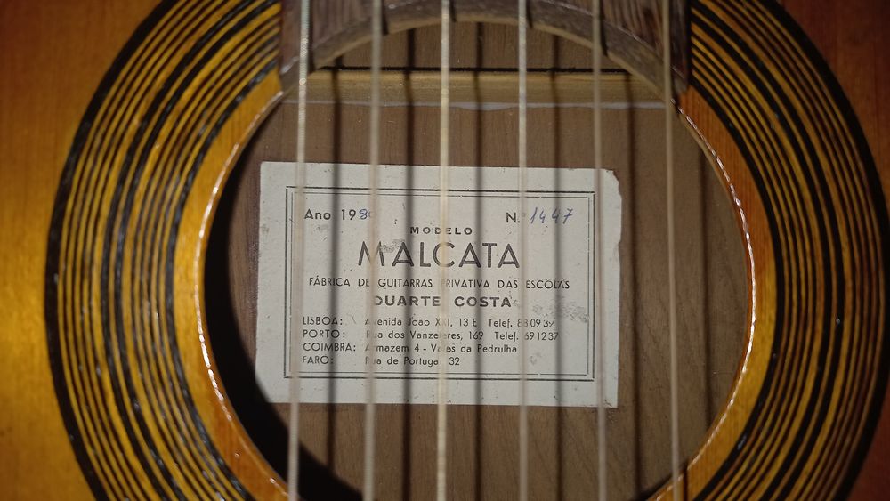 Rara Guitarra Clássica Malcata (1981) - Escolas Duarte Costa