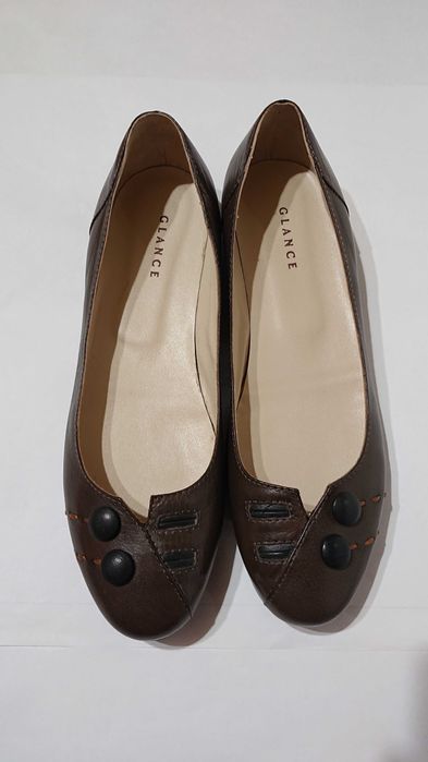 Женские туфли балетки Glance 40 41 кожа кожаные