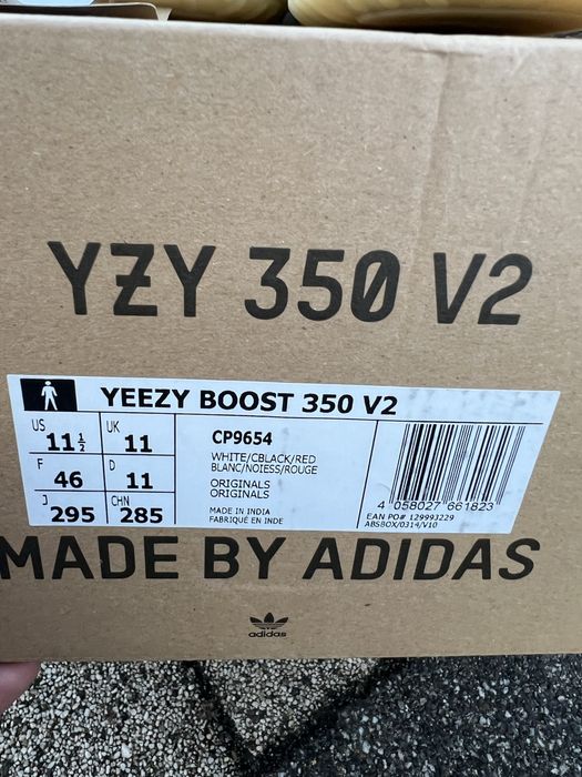 Adidas Yeezy Boost 350 V2 Zebra sneakersy buty białe 46