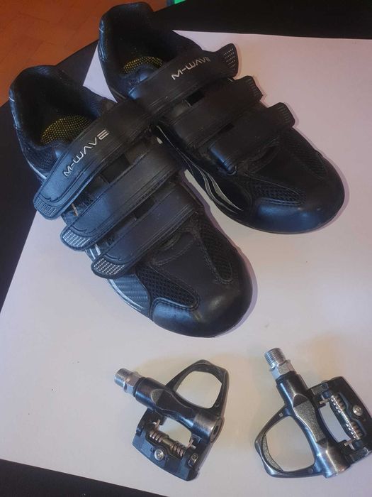 Sapatos bicicleta de estrada nº 44 + pedais de encaixe Trek Bontrager