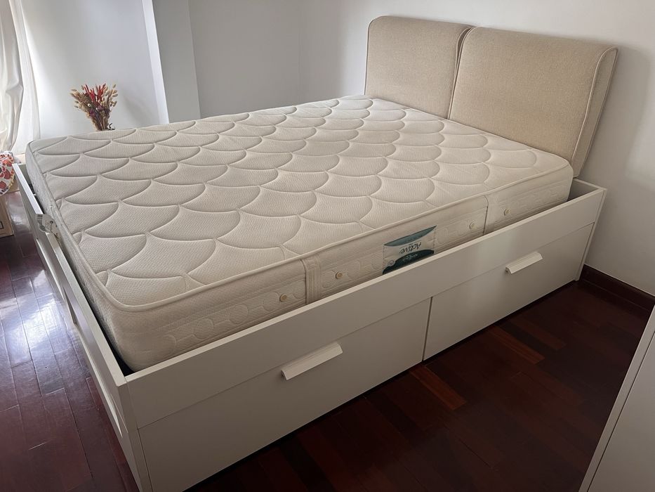 Cama casal + colchão e cabeceira